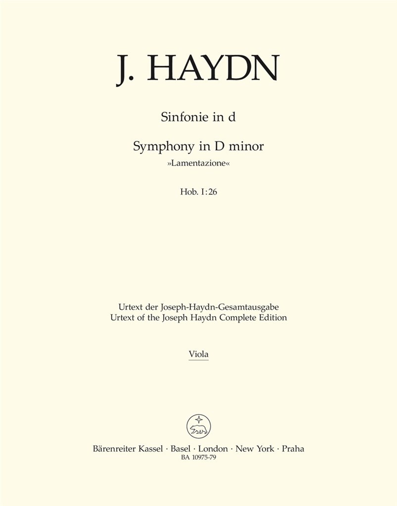 Symphony in D minor Hob. I:26 Lamentazione